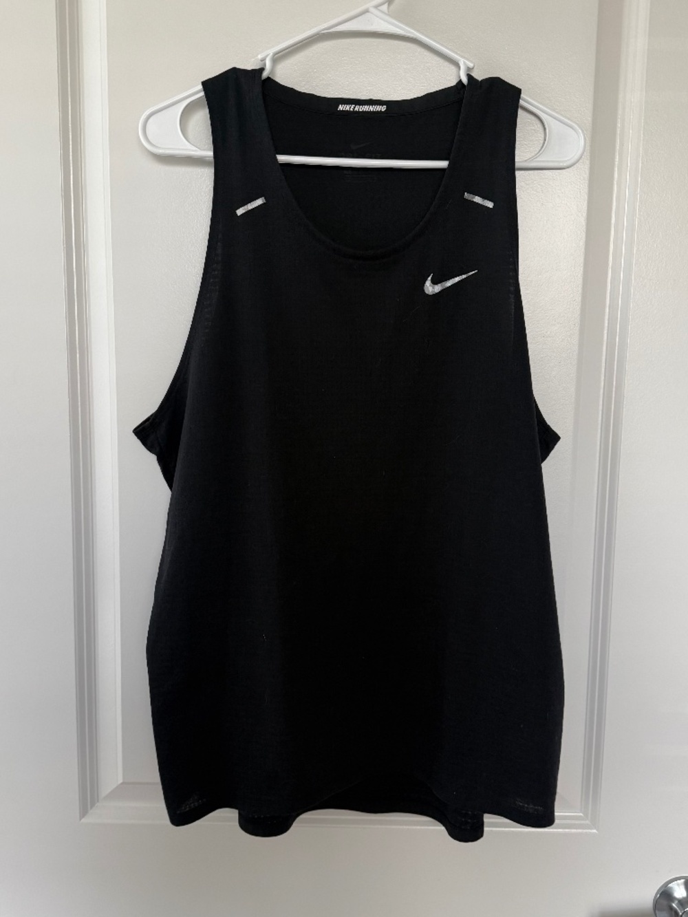 Men's Nike Running Singlet Tank Top Dri-Fit Large Black DD1532-010